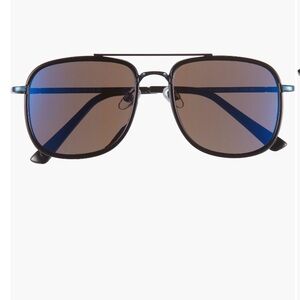 New Vince Camuto Blue Metallic 54mm Navigator Sunglasses Designer Outdoor Summer